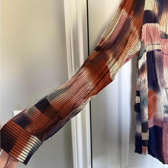 189. Tribal XL Top Multi Rust Print - Picture 5 of 7